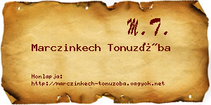 Marczinkech Tonuzóba névjegykártya